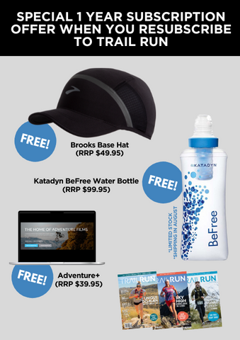 TRM 1-Year Subscription Special Offer + FREE Brooks Base Hat & Katadyn BeFree Bottle